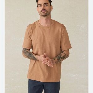 Faherty Bronze Sunwashed Short Sleeve Tees Casual Cotton size M